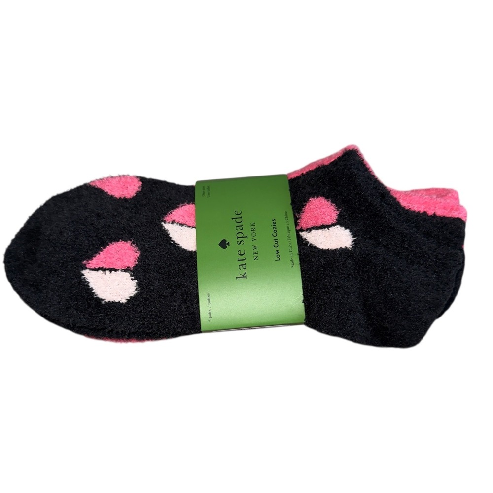 Kate Spade Valentines Low‎ Cut Cozie 3 Pack Novelty Sock Set New